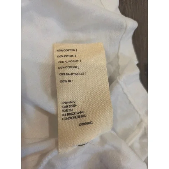 Anthropologie Womens Medium Rolled Short Sleeve Tie-Front Top Bundle 100% Cotton - Picture 5 of 5